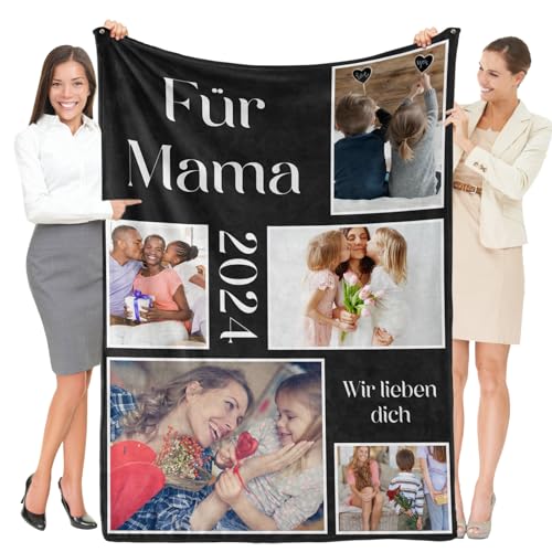 Greysky Personalisierte Decke mit Foto, Personalisierte Kuscheldecke, Decke Personalisiert Foto, Personalisierte Muttertagsgeschenk für Mama, Personalisierte Geschenke Frauen von Greysky