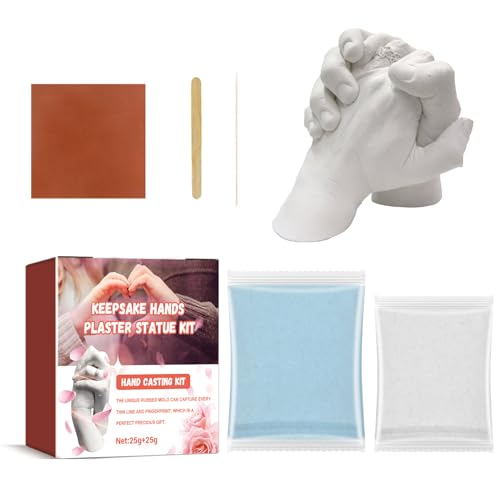 Grgowe Handformpulver Handabdruck Set,Gipsabdruck Hände,3D Handabdruck Set für Paare,Gipsabdruck Baby Hand und Fuß,Hochwertiges Handabdruckset Gipsabdruckset für Paare Familien Babys von Grgowe