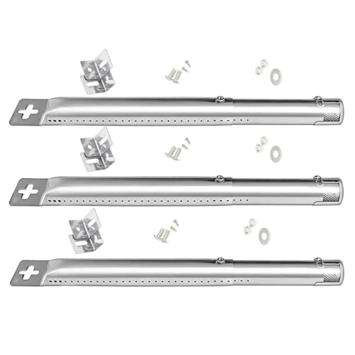 GriHero Universal Brenner 31-45 cm Gasgrill Ersatzteile Brenner für Enders Monroe, Landmann Triton 2, Taino, Master Forge, Campingaz, Tepro, Outback, Proficook, Edelstahl Einstellbarer Brenner 3 Pack von GriHero