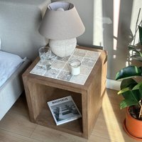 Gefliester Holz Nachttisch, Oaken von GridDesignShop
