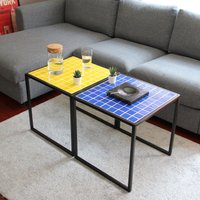 Gefliester Metall Couchtisch | 1 Stück, Mittlere Größe, Twin von GridDesignShop