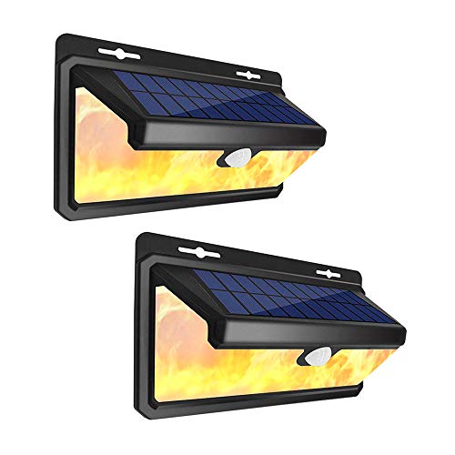 GRIFEMA DG1004-158, Solarleuchte für Außen 158 LED, Flamme Solarlampen mit Bewegungsmelder, 2 Stück von GRIFEMA