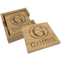 Personalisierter Bambus Untersetzer - Kreis Monogramm 4Er Set Personalisierter Bambus Untersetzer - Kreis Monogramm 4Er Set von GriffcoSupply