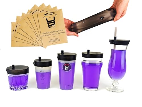 Cupote 10 Stück wiederverwendbare Drogenschutz aus dehnbarem Silikon | Glasverdeck | integrierter Strohhalm | Drogenschutz gegen Verschütten Cupote 10 Stück wiederverwendbare Drogenschutz aus dehnbarem Silikon | Glasverdeck | integrierter Strohhalm | Drogenschutz gegen Verschütten von Griffor