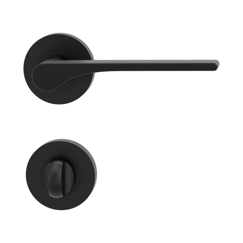 GRIFFWERK Rosettengarnitur LEAF LIGHT SIEGER DESIGN WC-Schloss Graphitschwarz von Griffwerk