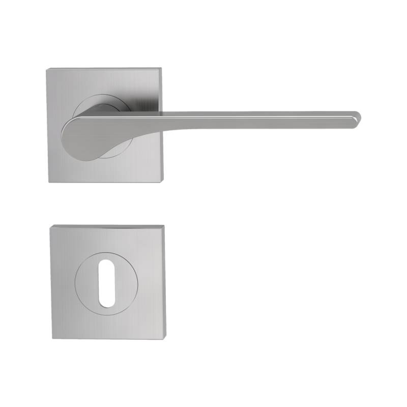 GRIFFWERK Rosettengarnitur LEAF LIGHT SIEGER DESIGN eckig BB-Schloss Samtgrau von Griffwerk