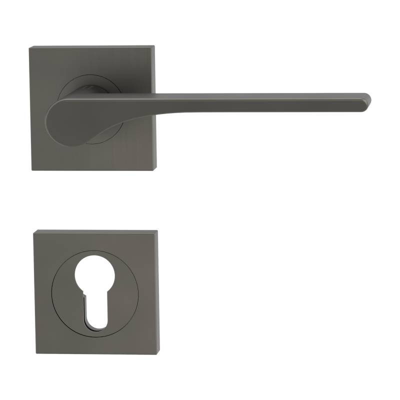 GRIFFWERK Rosettengarnitur LEAF LIGHT SIEGER DESIGN eckig PZ-Schloss Kaschmirgrau von Griffwerk