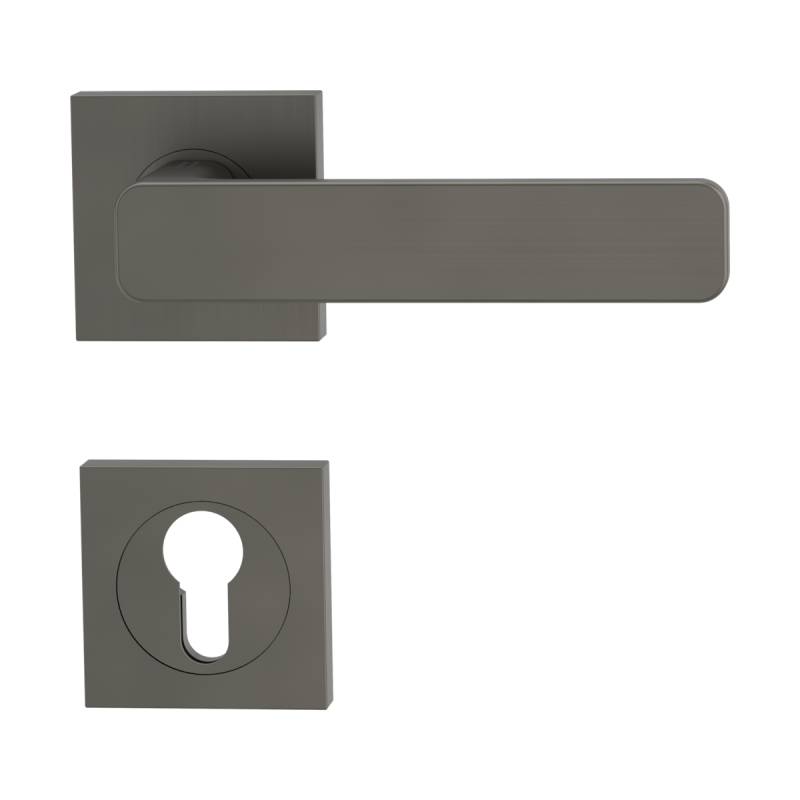 GRIFFWERK Rosettengarnitur MINIMAL MODERN SIEGER DESIGN eckig PZ-Schloss Kaschmirgrau von Griffwerk