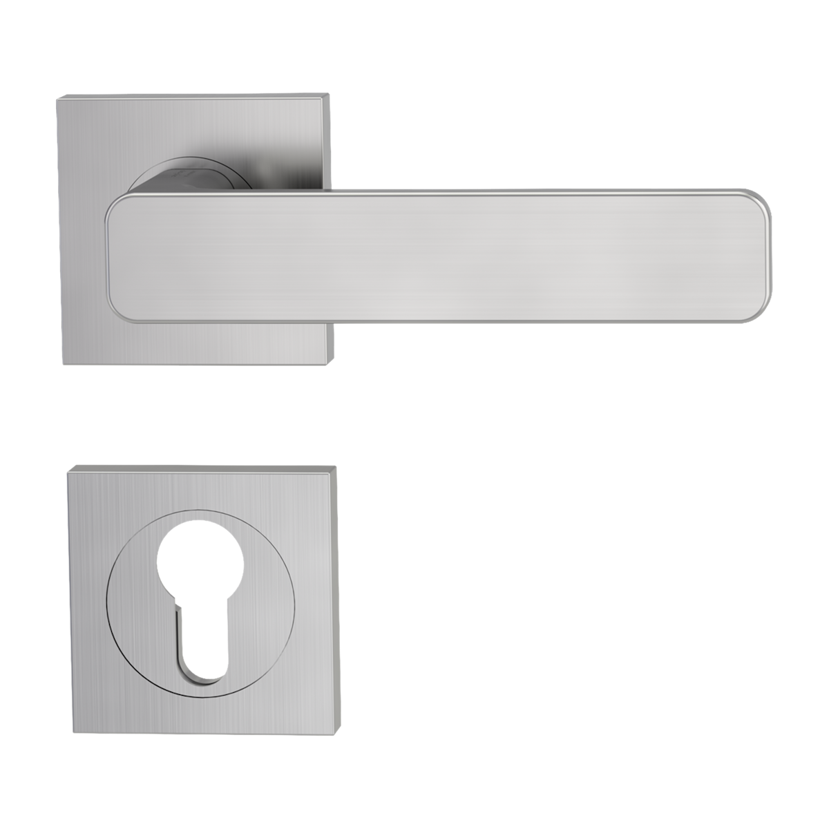 GRIFFWERK Rosettengarnitur MINIMAL MODERN SIEGER DESIGN eckig PZ-Schloss Samtgrau GRIFFWERK Rosettengarnitur MINIMAL MODERN SIEGER DESIGN eckig PZ-Schloss Samtgrau von Griffwerk