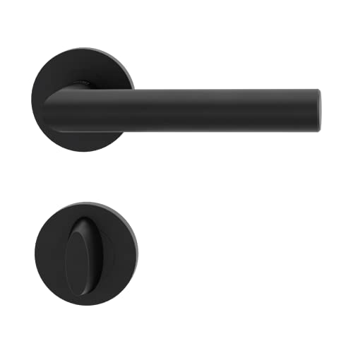 GRIFFWERK Türdrücker / Türbeschlag - LUCIA PROFESSIONAL - Graphitschwarz - WC-Garnitur von Griffwerk