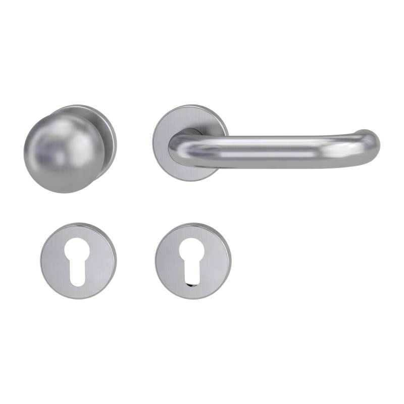 Griffwerk ALESSIA Klipptechnik FS Panik -Edelstahl matt  Rosettengarnitur -Klippt. -R4 -WR -Stift 9mm -TS 38-50mm von Griffwerk