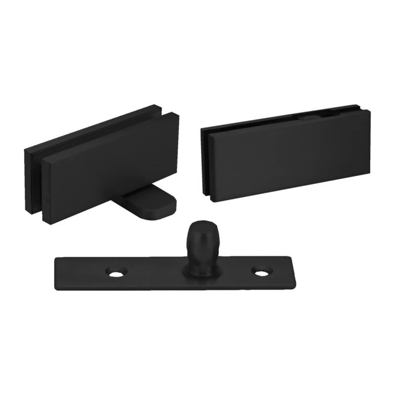 Griffwerk Pivot Glas SET- schwarz matt Glastürschließer -PT20Plus- PT24- einstellbar - 100Kg- 8 -12mm von Griffwerk
