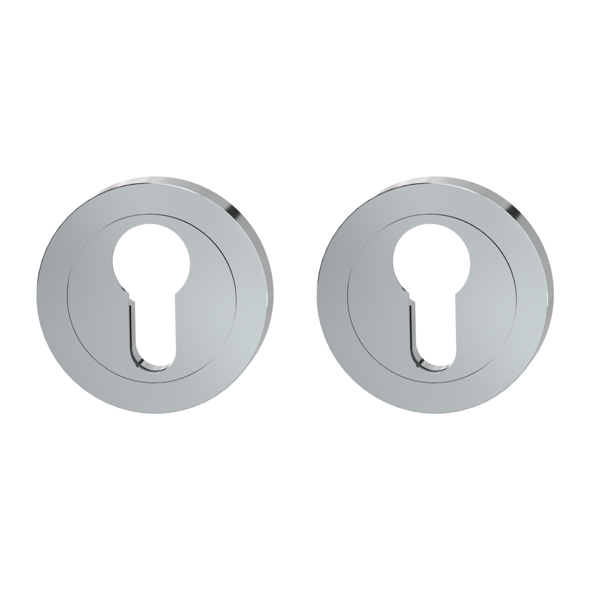 Griffwerk Schlüsselrosettenpaare PZ (Profilzylinder-Schloss) Schraubrosette (rund) Chrom (poliert) von Griffwerk