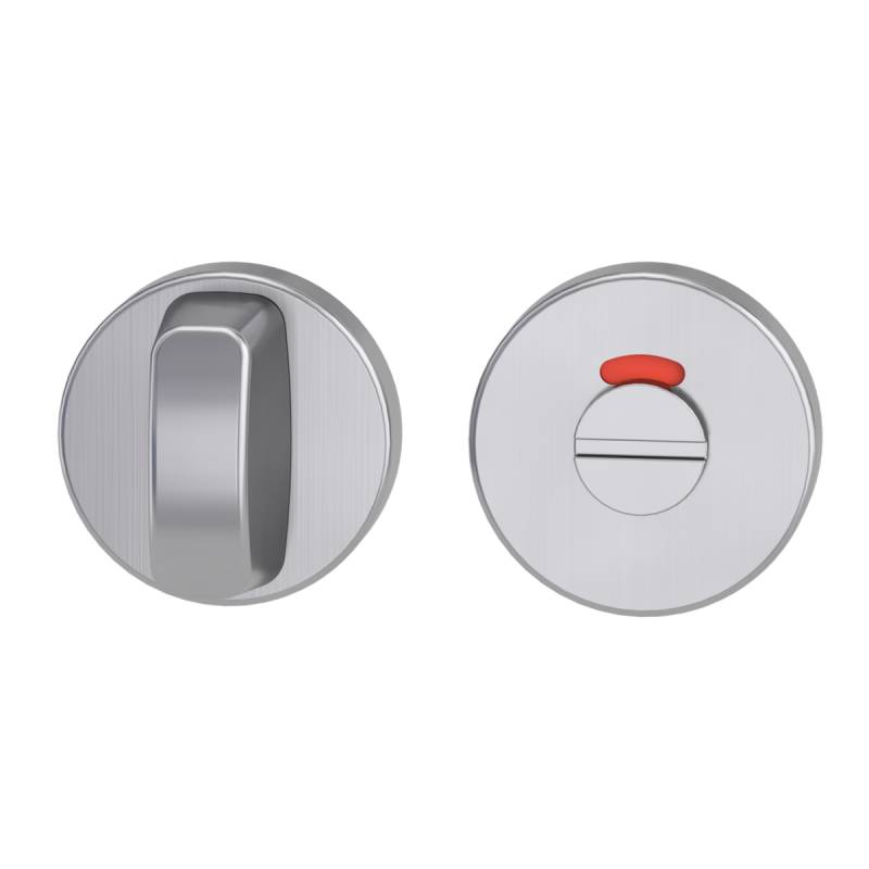 Griffwerk Schlüsselrosettenpaare WC (Rot/Weiß-Schloss) Klipprosette (rund) Edelstahl (matt) von Griffwerk