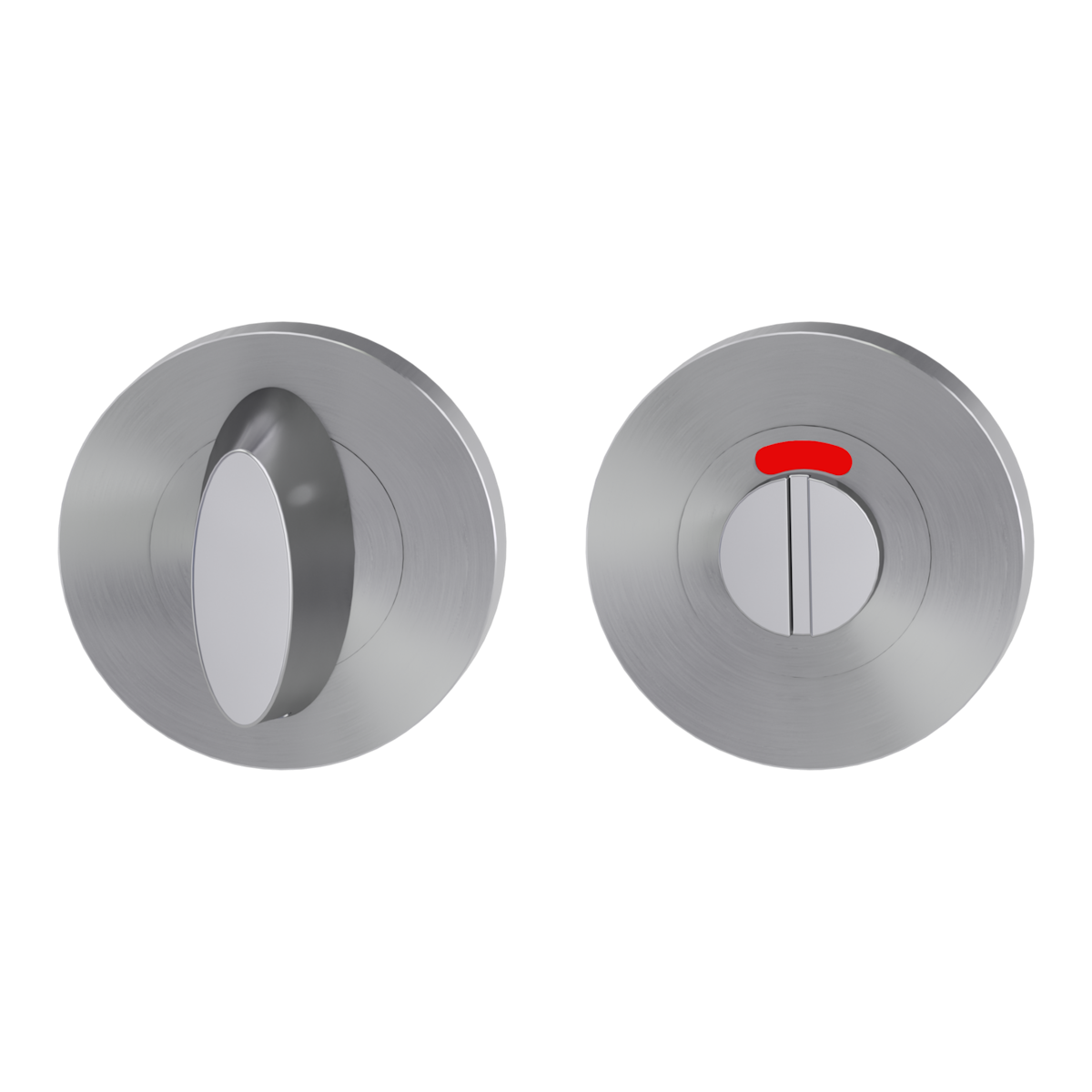 Griffwerk Schlüsselrosettenpaare WC (Rot/Weiß-Schloss) Schraubrosette (rund) Edelstahl (matt) von Griffwerk