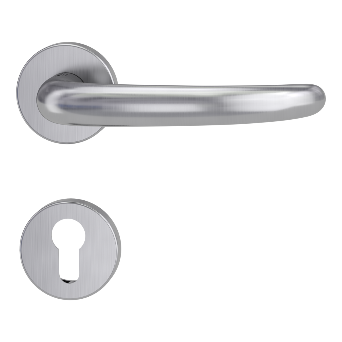 Griffwerk ULMER GRIFF Klipptechnik | DESIGN MANUFAKTUR FS Panik -Edelstahl matt  Rosettengarnitur geteilter Vierkant 9mm -Klippt. -PZ -TS 38-50mm von Griffwerk