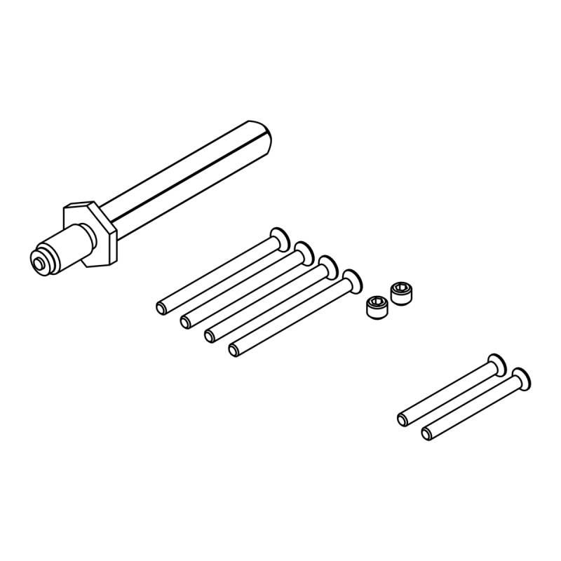 Griffwerk Voll- und Hohlstiftsets zur Türstärkeerweiterung für Garnituren  Vollstiftsets für Wechselgarnituren (Schraubtechnik mit Zink), Edelstahl (matt), 60-65 mm von Griffwerk