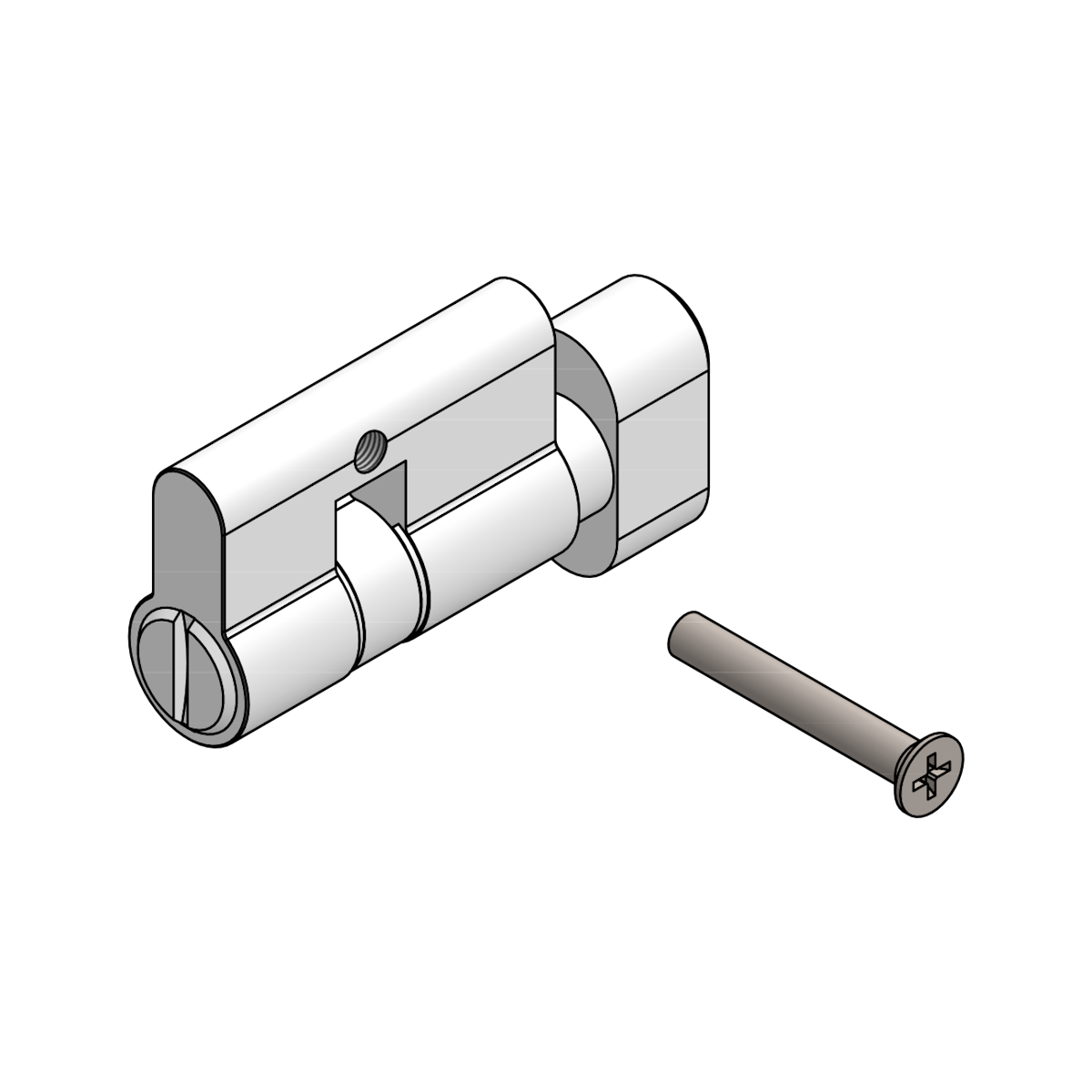 Griffwerk WC-Knaufzylinder -Graphitschwarz PZ, f. Schlossgegenseite EN-Norm -für Glasschlösser 21|26mm von Griffwerk