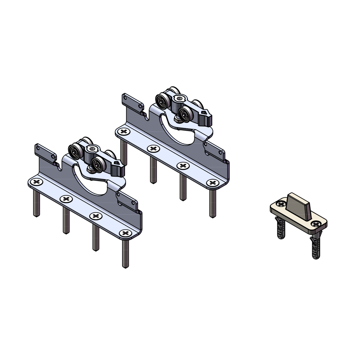Griffwerk Zubehör-Set PLANEO 40 Holz 2 Laufwagen, 2 H-Adapter + Schrauben Bodenführung Holz Griffwerk Zubehör-Set PLANEO 40 Holz 2 Laufwagen, 2 H-Adapter + Schrauben Bodenführung Holz von Griffwerk