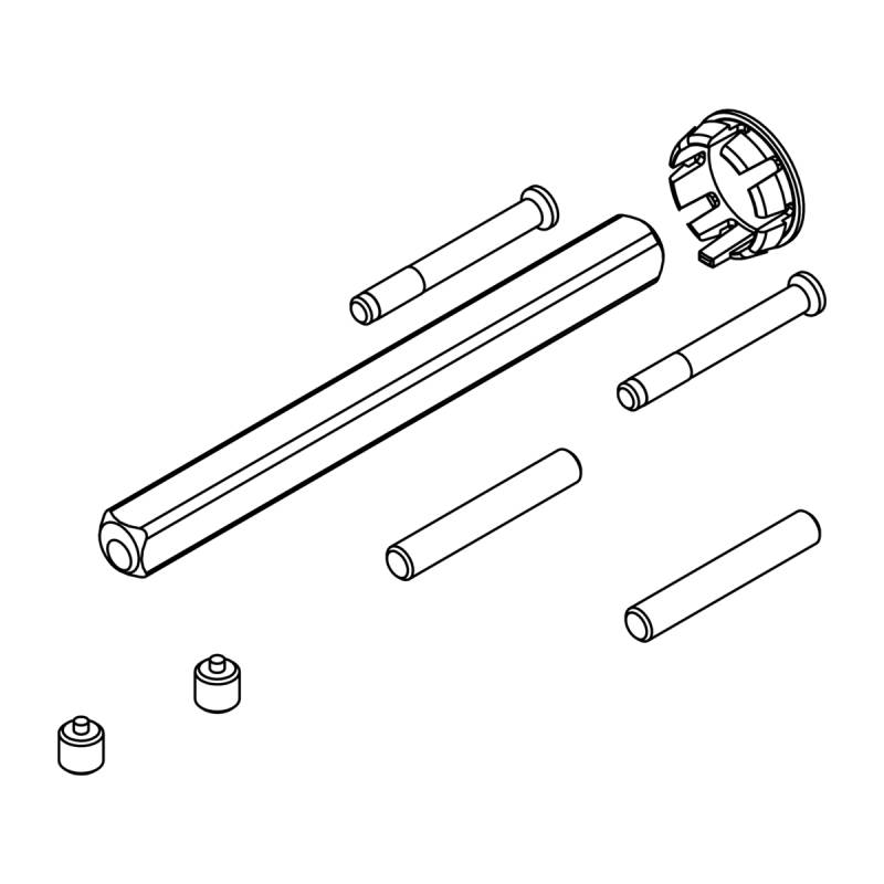 Türstärken Erweiterungsset 70 - 75 mm Flachrosette L/R PIATTA S Hohlstift 8 mm von Griffwerk