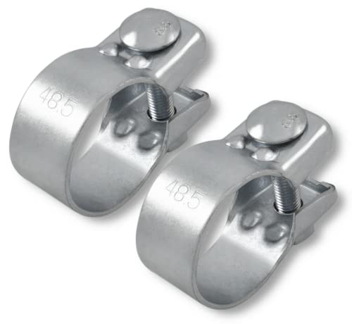 2x Breitbandschellen ø von 37-82 mm Auspuff Schelle Klemme Traktor Verzinkt (48,5 mm (47-50mm)) von Grilindo