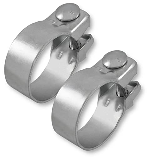 2x Breitbandschellen ø von 37-82 mm Auspuff Schelle Klemme Traktor Verzinkt (50,5 mm (49-52mm)) von Grilindo