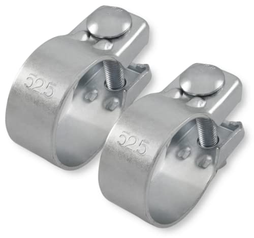 2x Breitbandschellen ø von 37-82 mm Auspuff Schelle Klemme Traktor Verzinkt (52,5 mm (51-54mm)) von Grilindo