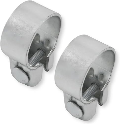 2x Breitbandschellen ø von 37-82 mm Auspuff Schelle Klemme Traktor Verzinkt (40,5 mm (39-42mm)) von Grilindo