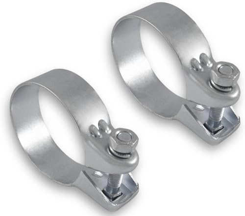 2x Breitbandschellen ø von 37-82 mm Auspuff Schelle Klemme Traktor Verzinkt (89,5 mm (88-90mm)) von Grilindo