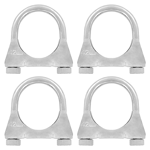 4er Set U Bügel Rohrschellen M8 x 42mm extrem belastbare Montageschellen aus verzinktem Stahl (4 Stk. M8 x 42 mm) von Grilindo