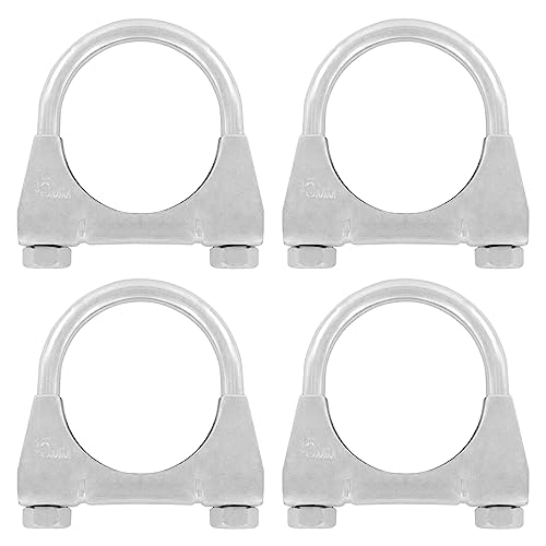 4er Set U Bügel Rohrschellen M8 x 45mm extrem belastbare Montageschellen aus verzinktem Stahl (4 Stk. M8 x 45 mm) von Grilindo