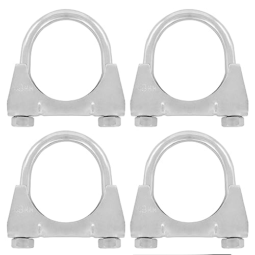 4er Set U Bügel Rohrschellen M8 x 48mm extrem belastbare Montageschellen aus verzinktem Stahl (4 Stk. M8 x 48 mm) von Grilindo