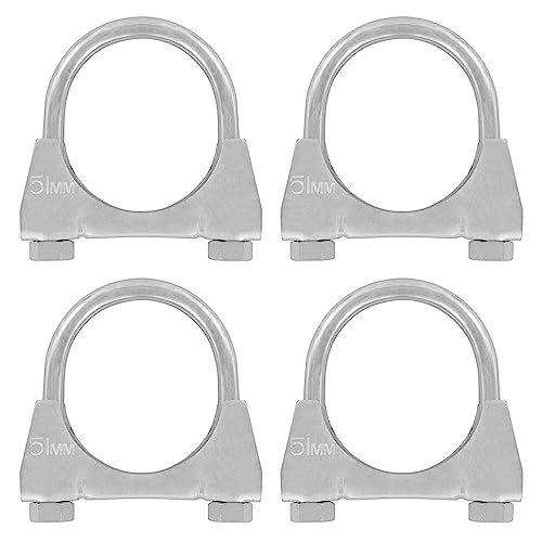 4er Set U Bügel Rohrschellen M8 x 51mm extrem belastbare Montageschellen aus verzinktem Stahl (4 Stk. M8 x 51 mm) von Grilindo