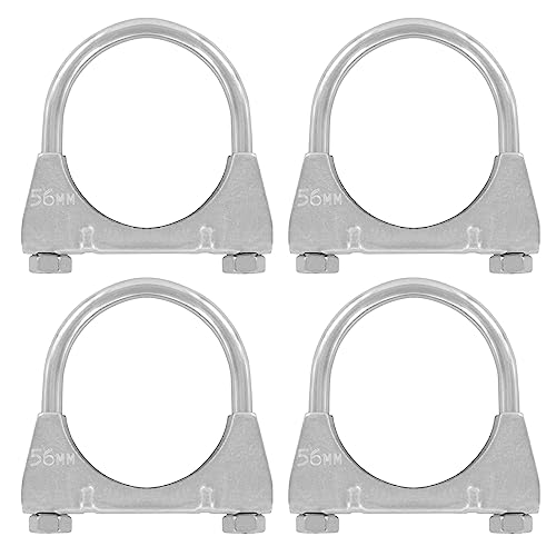 4er Set U Bügel Rohrschellen M8 x 56 mm extrem belastbare Montageschellen aus verzinktem Stahl (4 Stk. M8 x 56 mm) von Grilindo