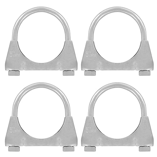 4er Set U Bügel Rohrschellen M8 x 57 mm extrem belastbare Montageschellen aus verzinktem Stahl (4 Stk. M8 x 57 mm) von Grilindo