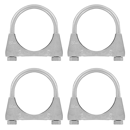 4er Set U Bügel Rohrschellen M8 x 60mm extrem belastbare Montageschellen aus verzinktem Stahl (4 Stk. M8 x 60 mm) von Grilindo