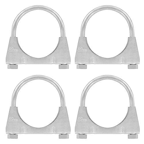 4er Set U Bügel Rohrschellen M8 x 62mm extrem belastbare Montageschellen aus verzinktem Stahl (4 Stk. M8 x 62 mm) von Grilindo