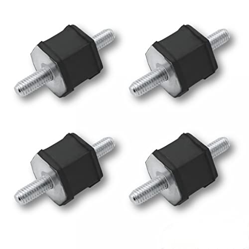 4x Gummipuffer Anti-Vibration Schwingungsdämpfer Silentblock Maschinenfüße Metall Gewinde ((A) M6 20x18mm) von Grilindo