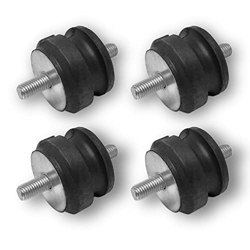 4x Gummipuffer Anti-Vibration Schwingungsdämpfer Silentblock Maschinenfüße Metall Gewinde ((C) M12 60x38mm) von Grilindo