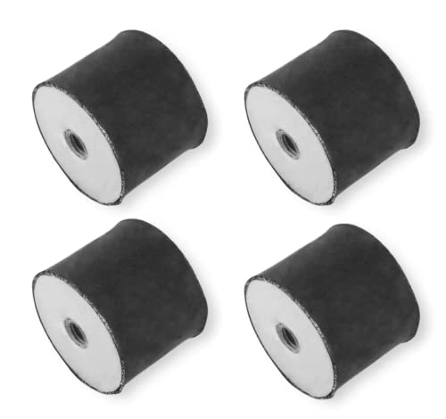 4x Gummipuffer Anti-Vibration Schwingungsdämpfer Silentblock Maschinenfüße Metall Gewinde ((G) M8 Innen L & R 30x30mm) von Grilindo