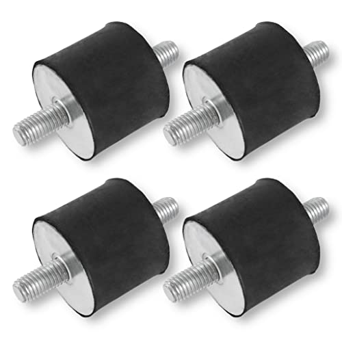 4x Gummipuffer Anti-Vibration Schwingungsdämpfer Silentblock Maschinenfüße Metall Gewinde ((H) M10 48x34mm) von Grilindo
