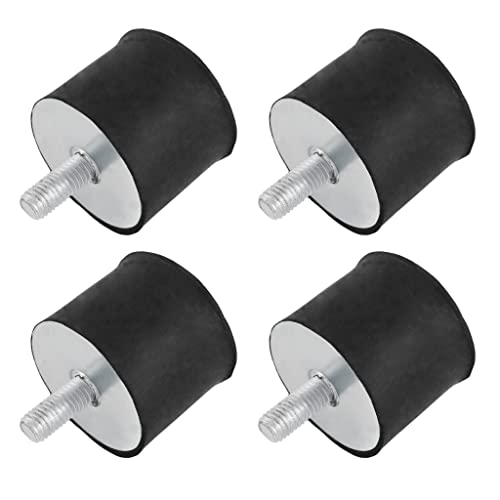 4x Gummipuffer Anti-Vibration Schwingungsdämpfer Silentblock Maschinenfüße Metall Gewinde ((K) M10 innen M10 außen 50x40mm) von Grilindo