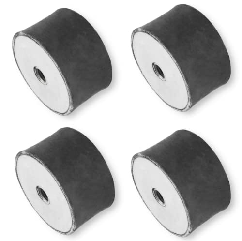 4x Gummipuffer Anti-Vibration Schwingungsdämpfer Silentblock Maschinenfüße Metall Gewinde ((P) M12 Innen L & R 65x35mm) von Grilindo