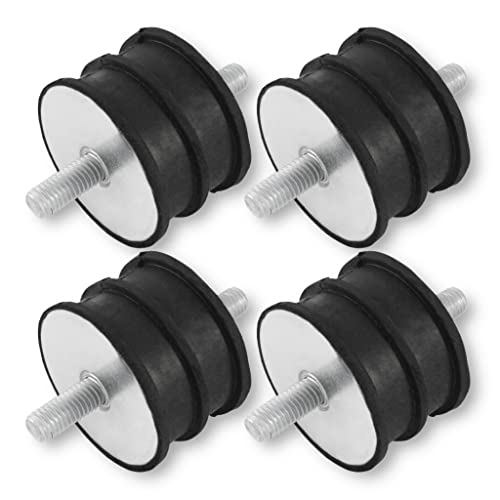 4x Gummipuffer Anti-Vibration Schwingungsdämpfer Silentblock Maschinenfüße Metall Gewinde ((R) M10 58x37mm) von Grilindo