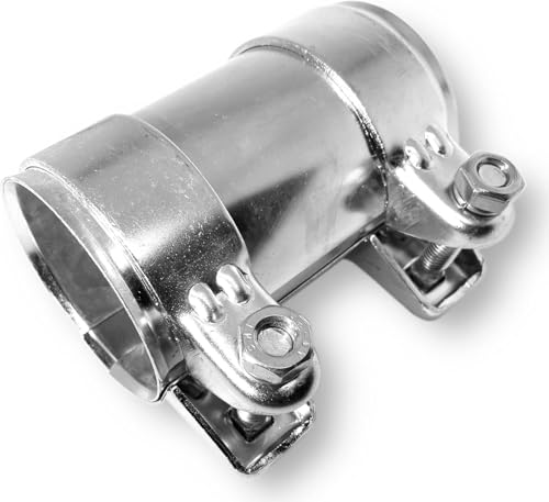 Auspuffschelle Rohrverbinder Doppelschelle Auspuff Abgasanlage (Edelstahl Schellen & Rohr, ø 76mm | Länge: 125mm) von Grilindo