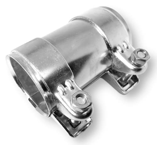 Auspuffschelle Rohrverbinder Doppelschelle Auspuff Abgasanlage (Edelstahl Schellen & Rohr, ø 65mm | Länge: 125mm) von Grilindo