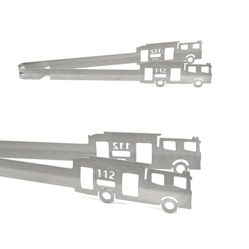 Grillzange Motiv Feuerwehr 112, spülmaschinengeeignet, Geschenkidee, Männergeschenk, Feuerwehrauto, Löschwagen, Feuerwehrgeschenk von CAROLISA