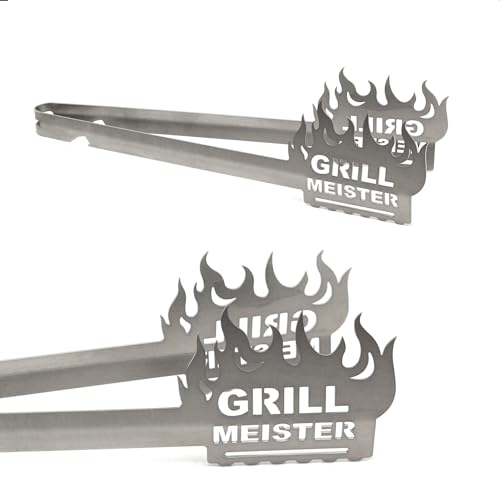 Grillzange Motiv Grill Meister, spülmaschinengeeignet, Geschenkidee, Männergeschenk, Geschenk für Papa, Grillgeschenk von Grill-Zangen.de