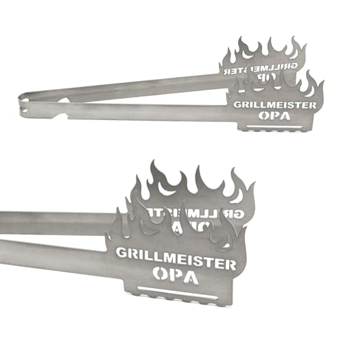 Grillzange Motiv Grillmeister Opa, spülmaschinengeeignet, Geschenkidee, Männergeschenk, Geschenk für Opa, Großvater von Grill-Zangen.de