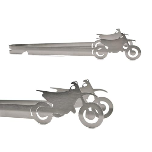 Grill-Zangen.de Motiv Motocross Grillzange, spülmaschinengeeignet, Geschenkidee, Männergeschenk, MX, Motocrossfahrer, Silber, Edelstahl, 31 cm, 1 Stück von CAROLISA